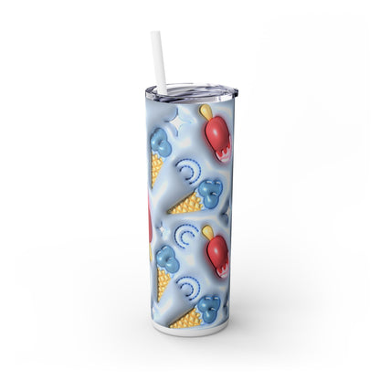 3D Inflated Ice Cream - SleekSip Skinny 20oz Tumbler with Straw