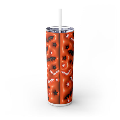 3D Inflated Halloween Bats - SleekSip Skinny 20oz Tumbler with Straw