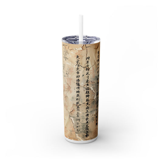 Ancient Japanese Writing - SleekSip Skinny 20oz Tumbler with Straw