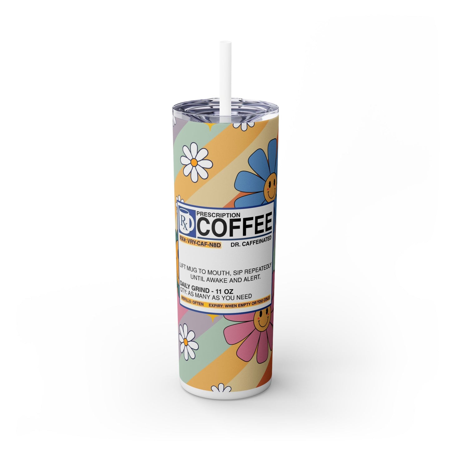 RX Coffee - SleekSip Skinny 20oz Tumbler with Straw