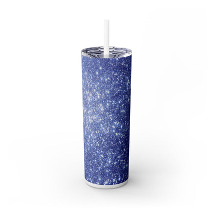 Blue Sparkles - SleekSip Skinny 20oz Tumbler with Straw