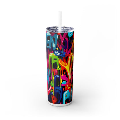 Graffiti - SleekSip Skinny 20oz Tumbler with Straw