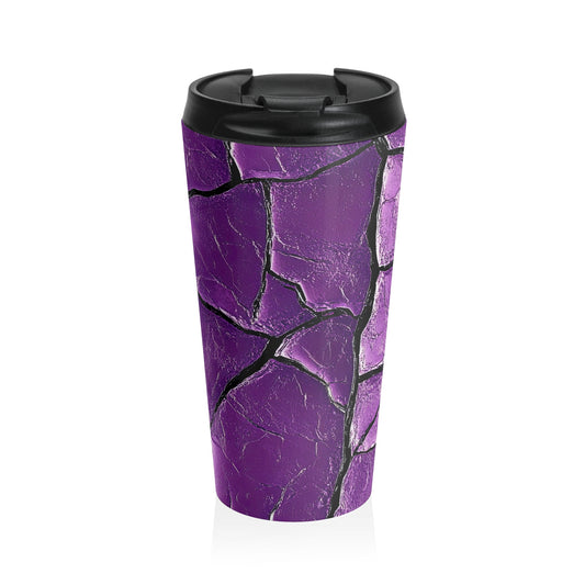 Cracked Purple Texture Stainless Steel Travel Mug – 15oz