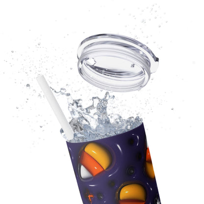 3D Inflated Candy Corn Halloween - SleekSip Skinny 20oz Tumbler with Straw