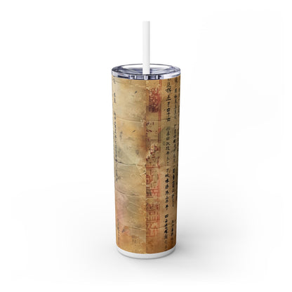 Ancient Japanese Writing - SleekSip Skinny 20oz Tumbler with Straw