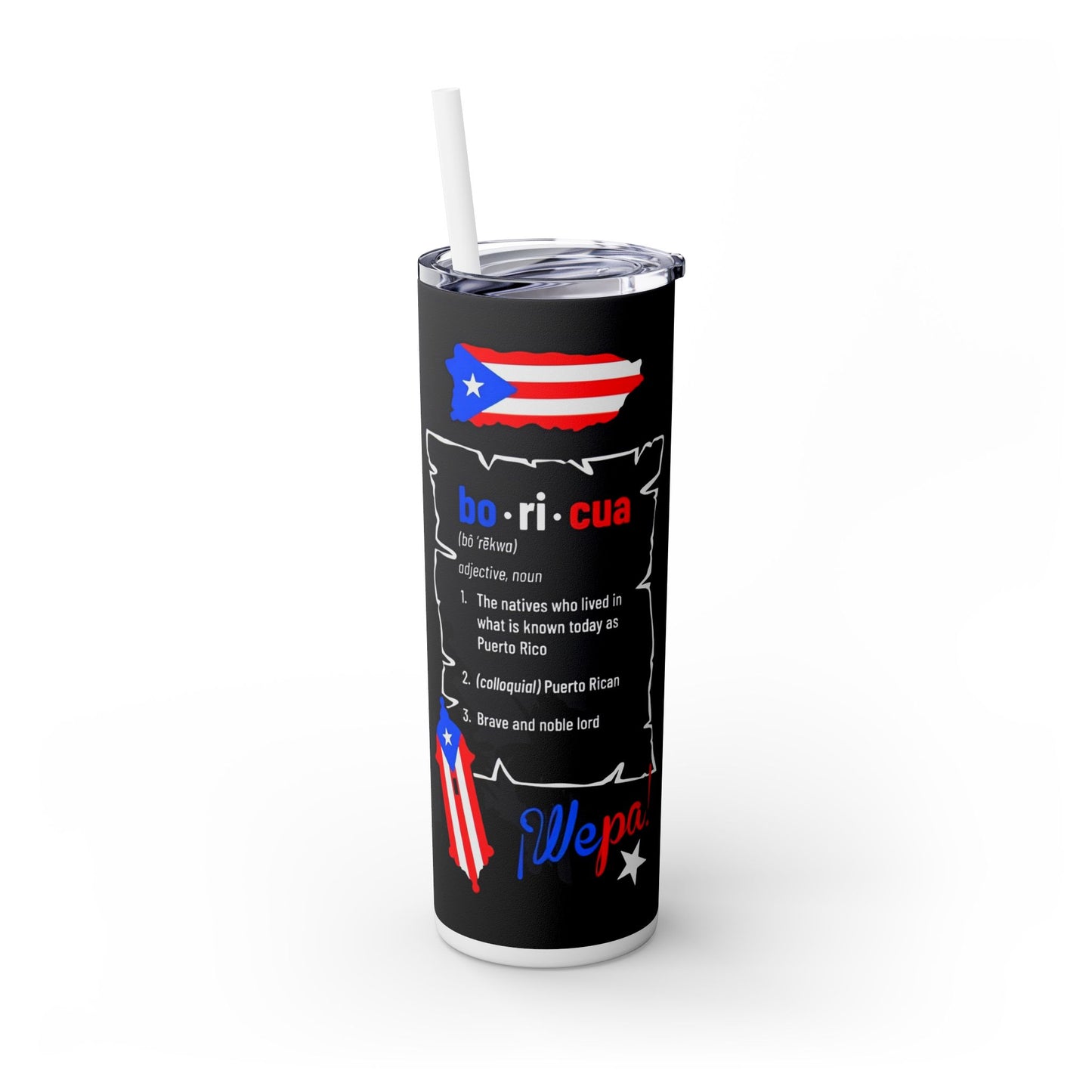 Puerto Rico - SleekSip Skinny 20oz Tumbler with Straw