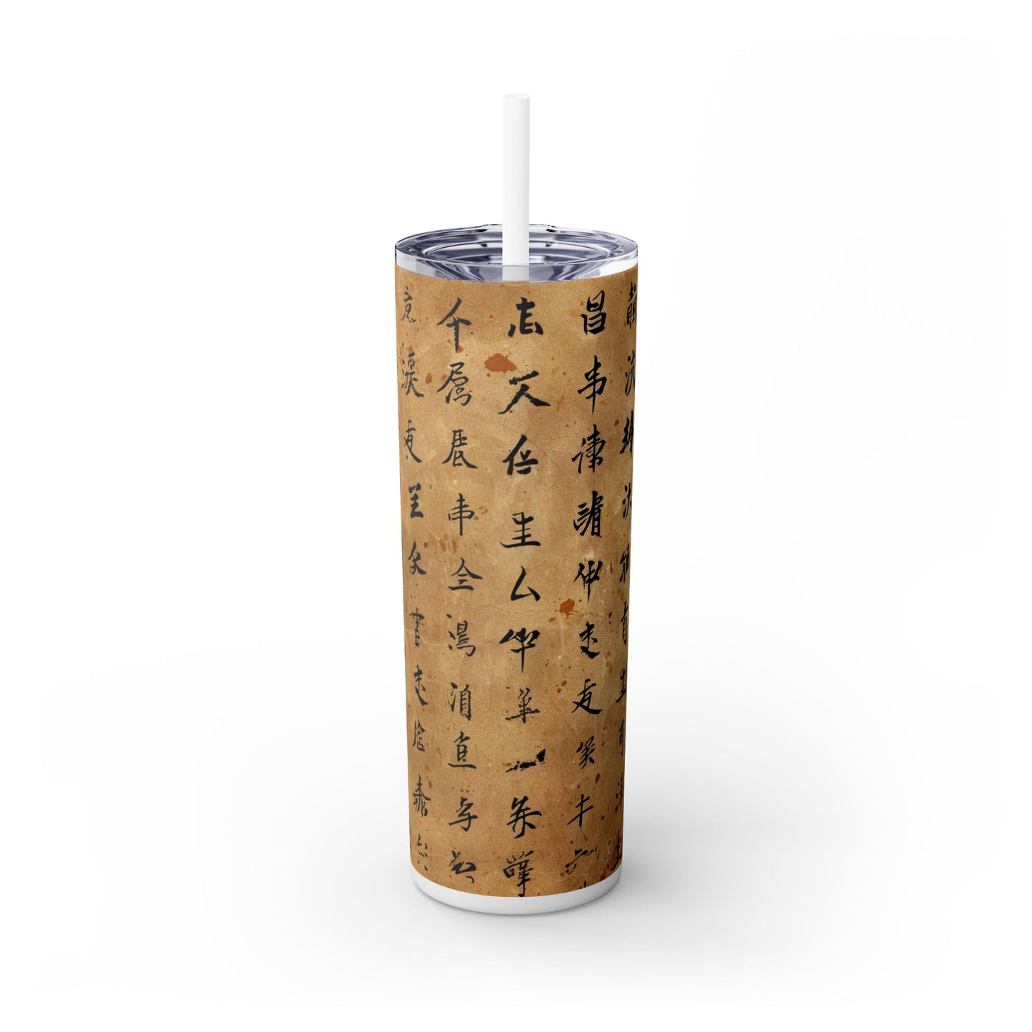 Ancient Japanese Writing - SleekSip Skinny 20oz Tumbler with Straw