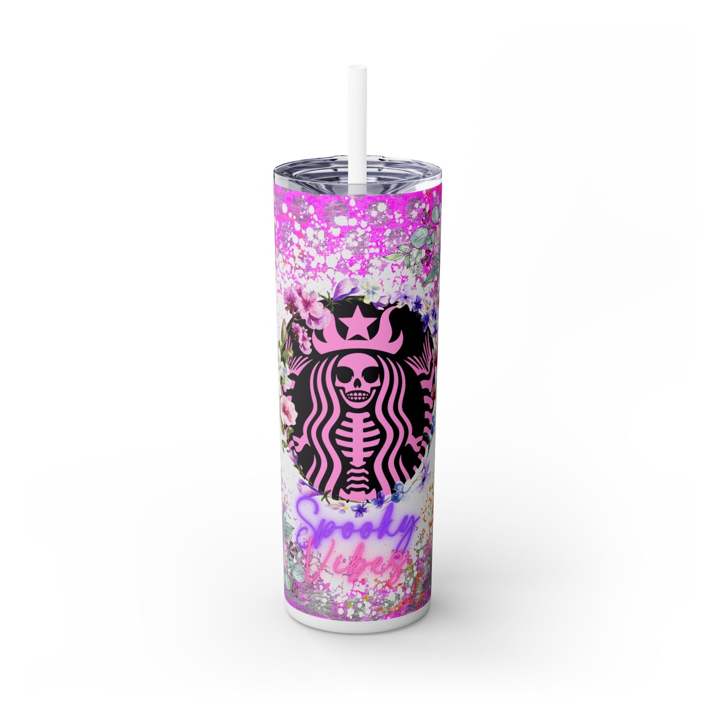 Spooky Halloween Vibes - SleekSip Skinny 20oz Tumbler with Straw