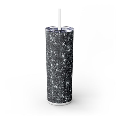 Gray Sparkles - SleekSip Skinny 20oz Tumbler with Straw