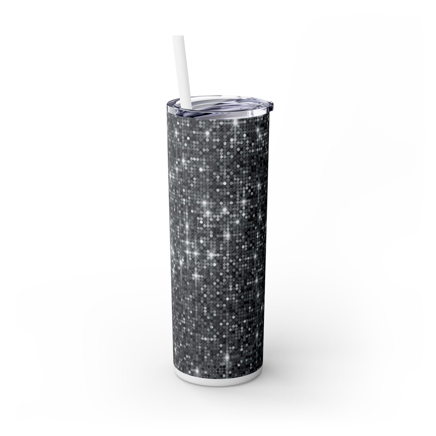 Gray Sparkles - SleekSip Skinny 20oz Tumbler with Straw