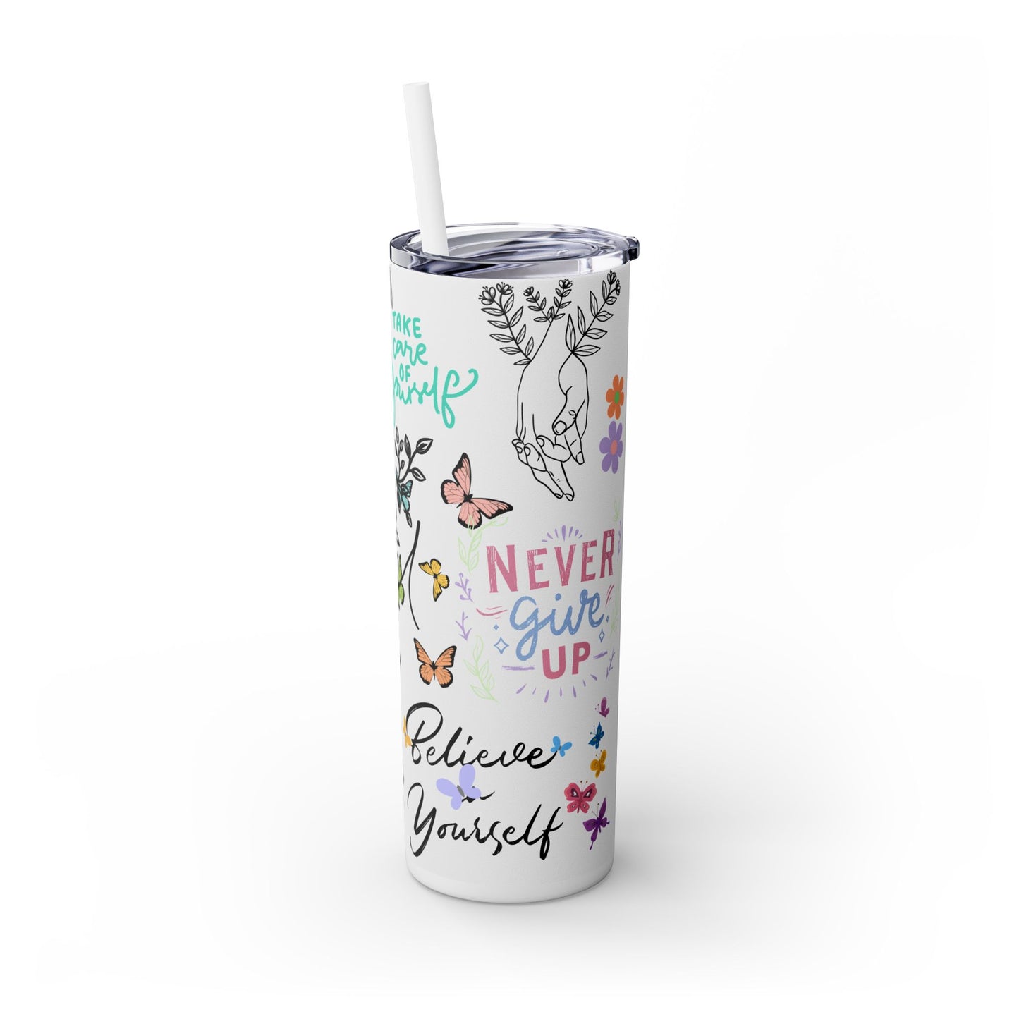 Positive Quotes - SleekSip Skinny 20oz Tumbler with Straw