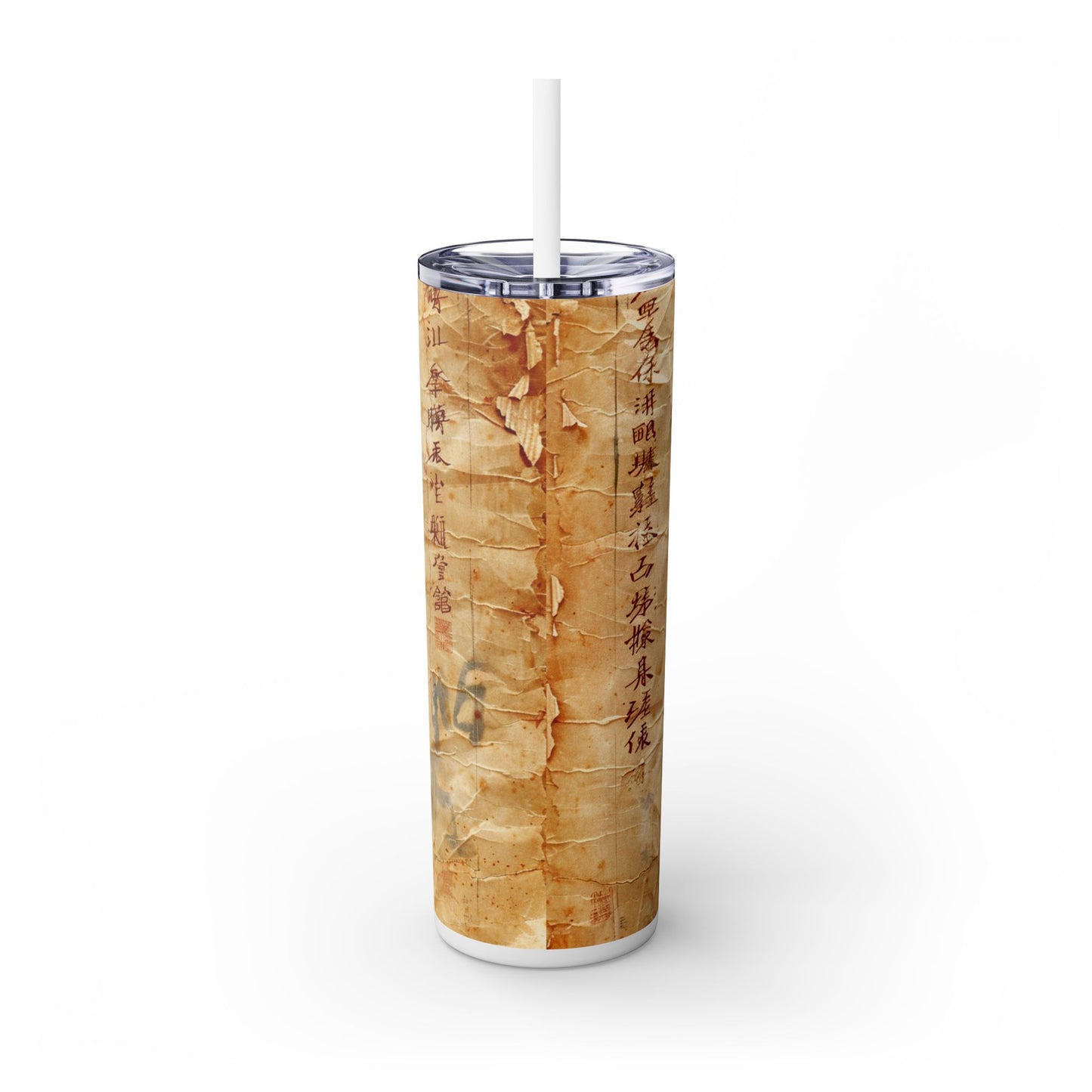 Ancient Japanese Writing - SleekSip Skinny 20oz Tumbler with Straw