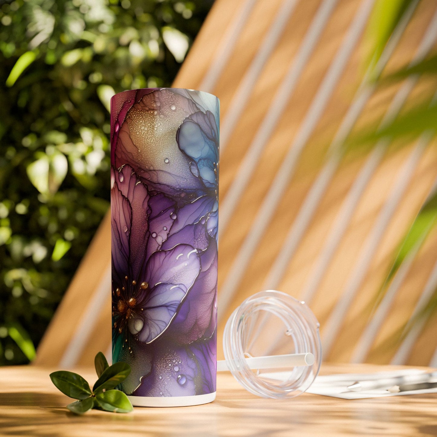 Electric Flowers - SleekSip Skinny 20oz Tumbler with Straw