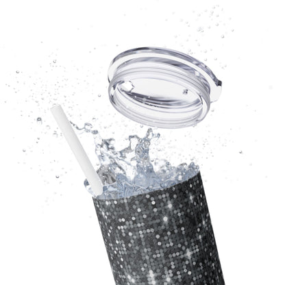 Gray Sparkles - SleekSip Skinny 20oz Tumbler with Straw