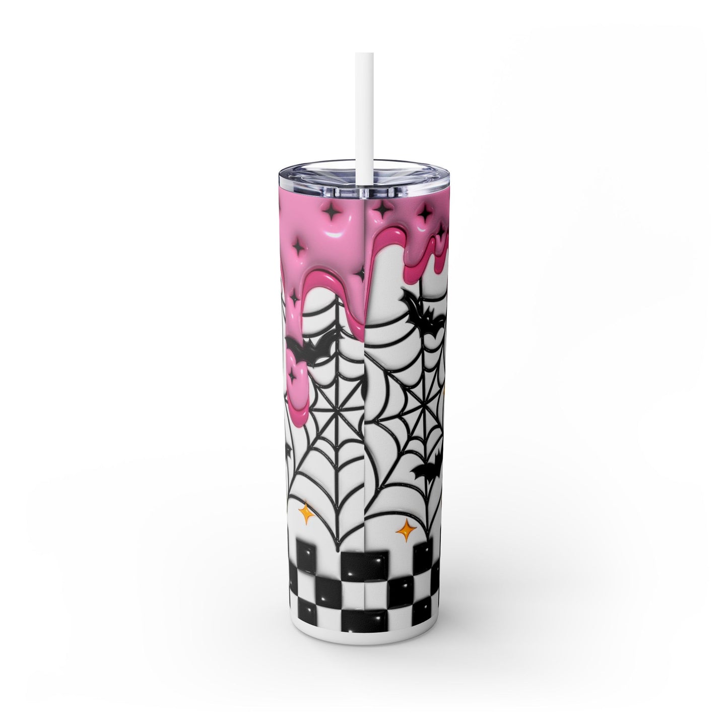 3D Inflated Halloween Ghost - SleekSip Skinny 20oz Tumbler with Straw