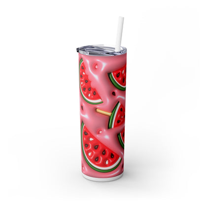 Summer Watermelon - SleekSip Skinny 20oz Tumbler with Straw