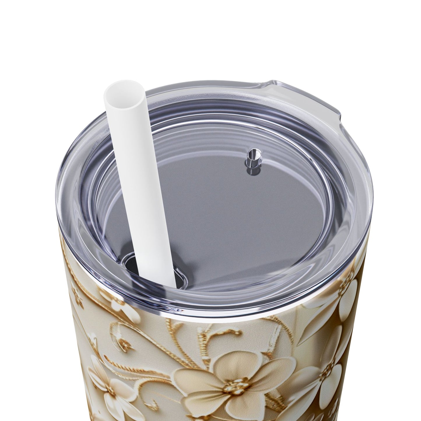 Flowers on a Cross - SleekSip Skinny 20oz Tumbler with Straw