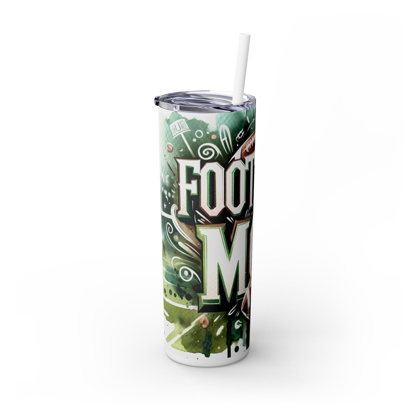 Football Mom - SleekSip Skinny 20oz Tumbler with Straw