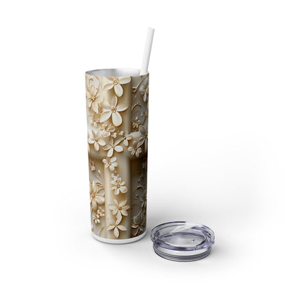 Flowers on a Cross - SleekSip Skinny 20oz Tumbler with Straw