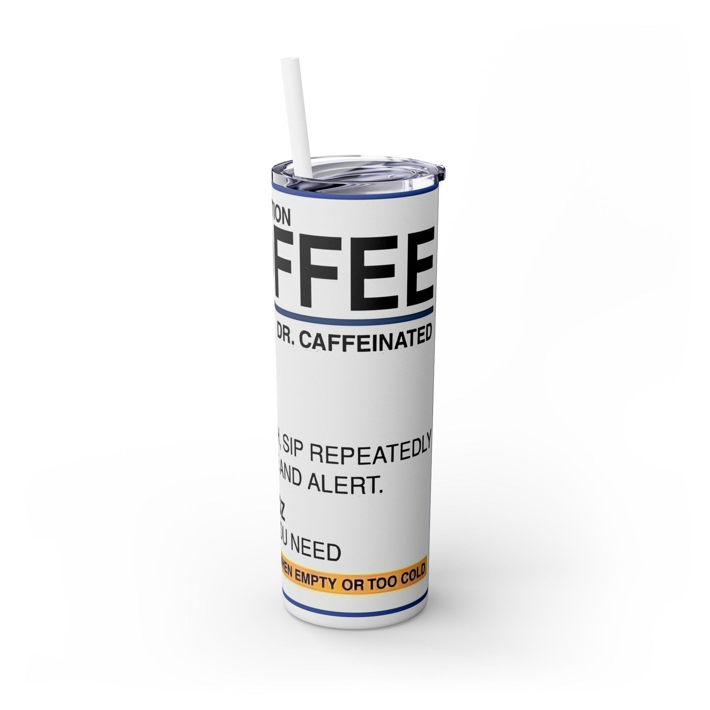 RX Coffee Full Size - SleekSip Skinny 20oz Tumbler with Straw