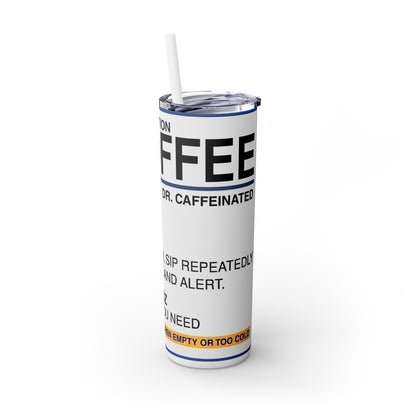 RX Coffee Full Size - SleekSip Skinny 20oz Tumbler with Straw