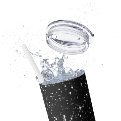 Black Sparkles - SleekSip Skinny 20oz Tumbler with Straw