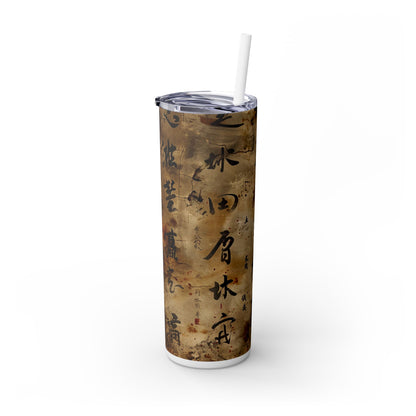 Ancient Japanese Writing - SleekSip Skinny 20oz Tumbler with Straw