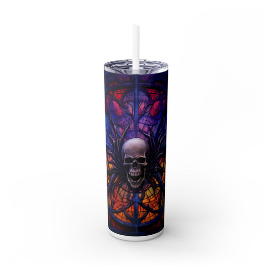 Scary Halloween Skull - SleekSip Skinny 20oz Tumbler with Straw