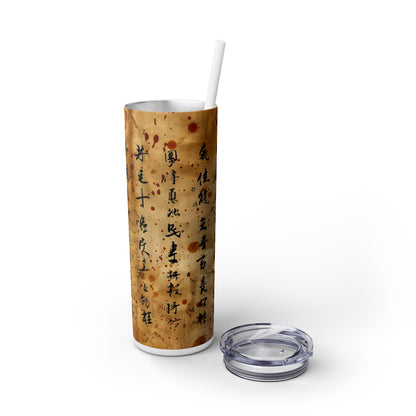 Ancient Japanese Writing - SleekSip Skinny 20oz Tumbler with Straw