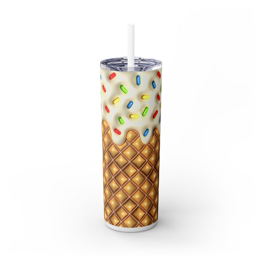 3D Inflated Ice Cream - SleekSip Skinny 20oz Tumbler with Straw