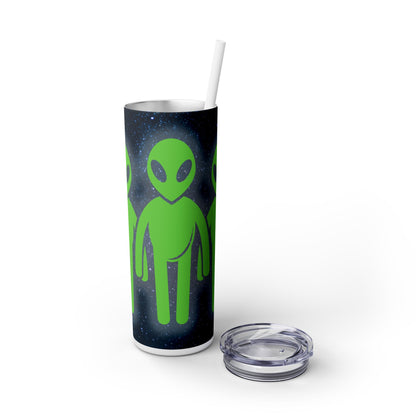 Glowing Alien - SleekSip Skinny 20oz Tumbler with Straw