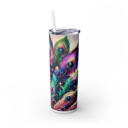 Beautiful Peacock - SleekSip Skinny 20oz Tumbler with Straw