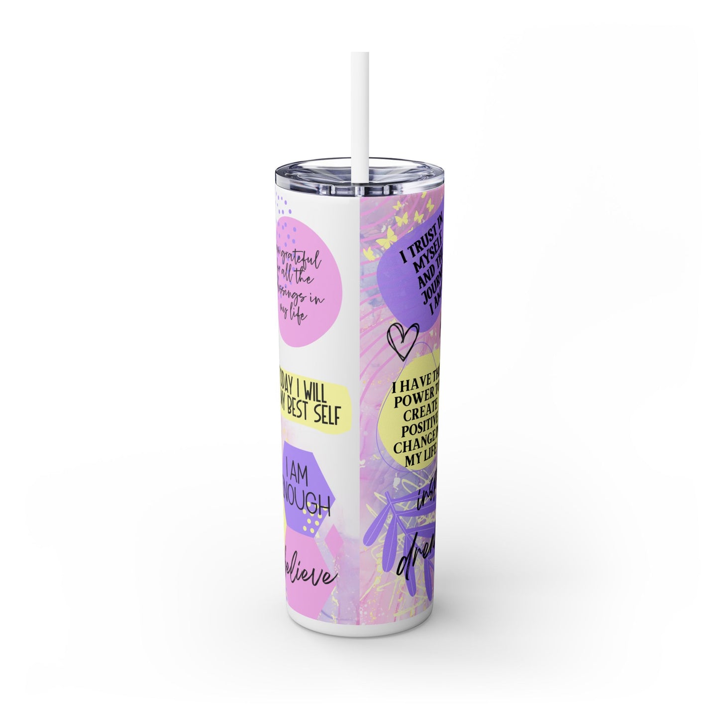 Inspiring Quotes - SleekSip Skinny 20oz Tumbler with Straw