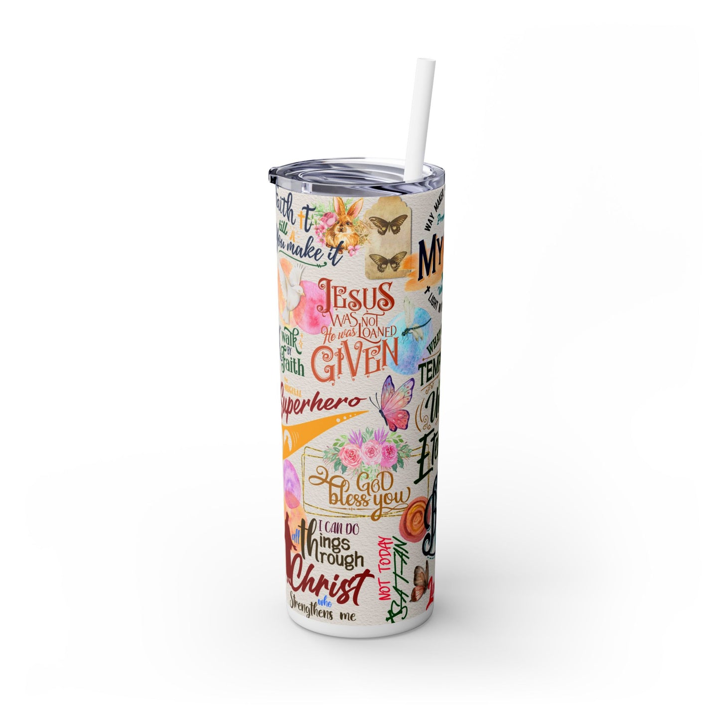 Religious Inspirational - SleekSip Skinny 20oz Tumbler with Straw