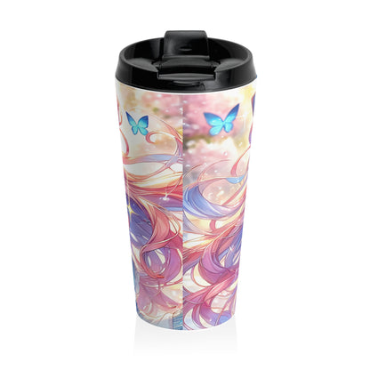 Radiant Anime Princess Stainless Steel Travel Mug – 15oz