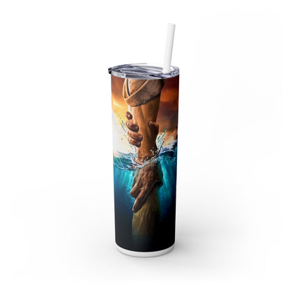 I can do all things through Jesus Christ - SleekSip Skinny 20oz Tumbler with Straw