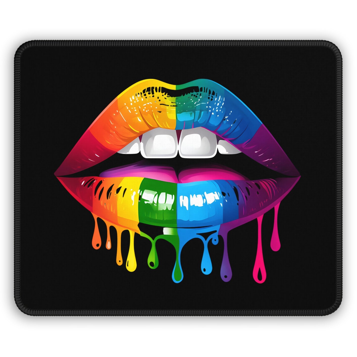 Rainbow Drip Lips Mousepad