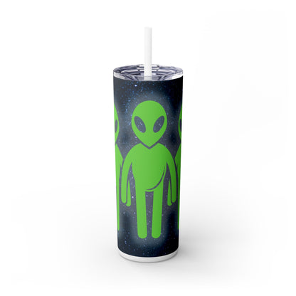 Glowing Alien - SleekSip Skinny 20oz Tumbler with Straw