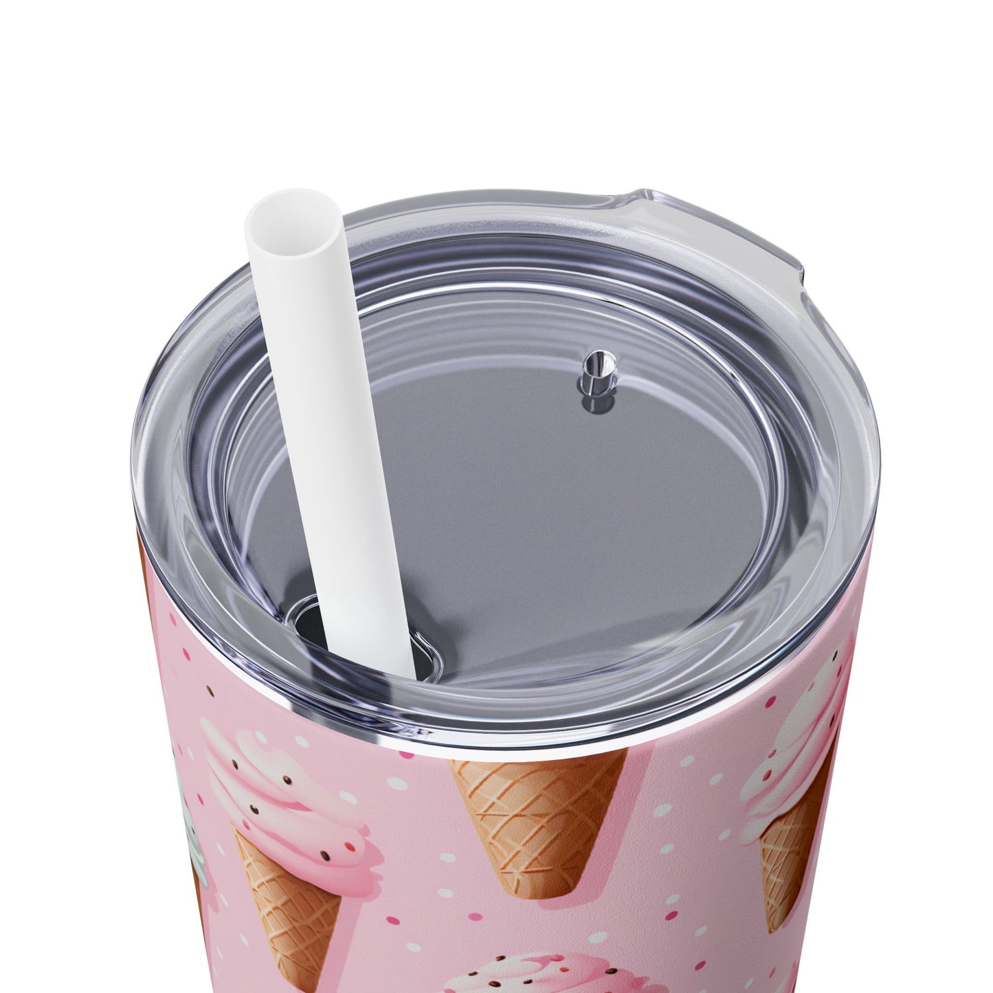 Happy Cat with Ice Cream Tumbler - Sip in Style with a Cool Kitty Twist