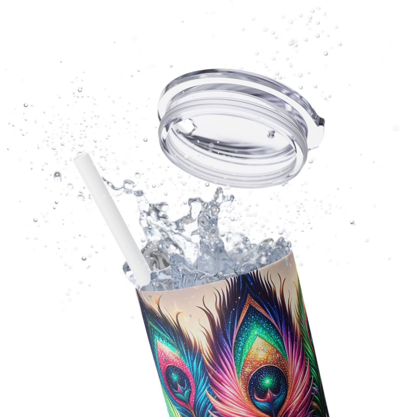 Beautiful Peacock - SleekSip Skinny 20oz Tumbler with Straw