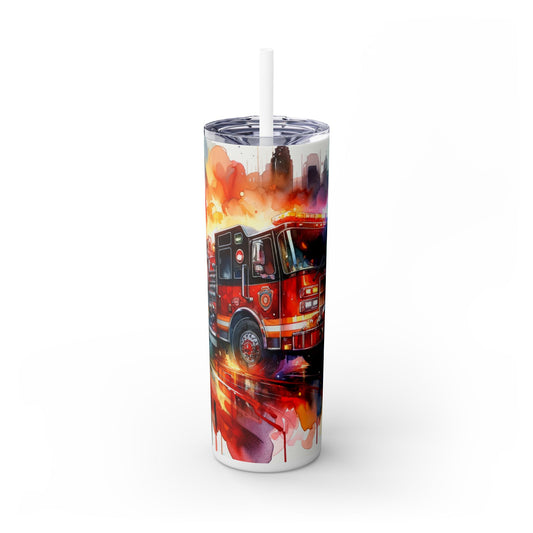 Fire truck Firefighter - SleekSip Skinny 20oz Tumbler with Straw