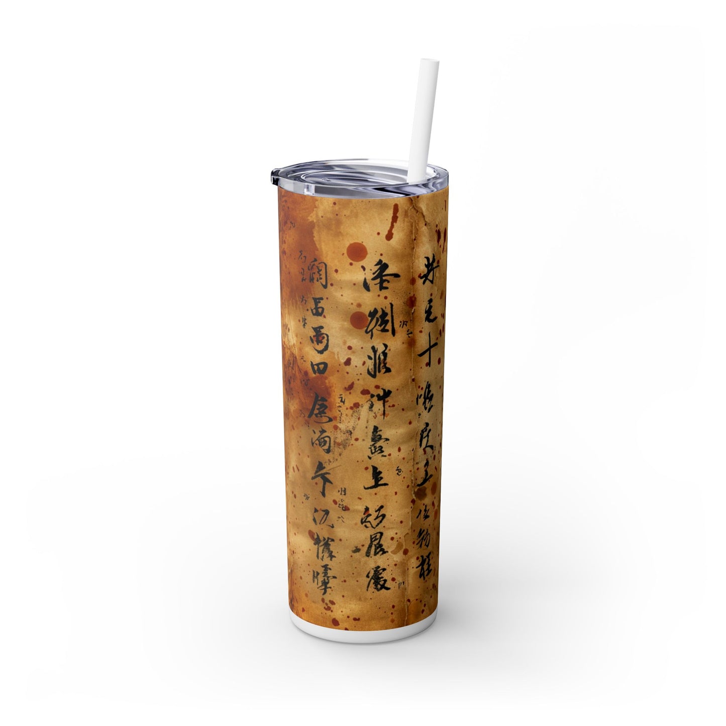 Ancient Japanese Writing - SleekSip Skinny 20oz Tumbler with Straw