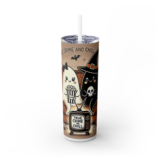 True Crime and Chill - SleekSip Skinny 20oz Tumbler with Straw