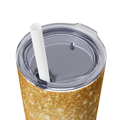 Gold Sparkles - SleekSip Skinny 20oz Tumbler with Straw