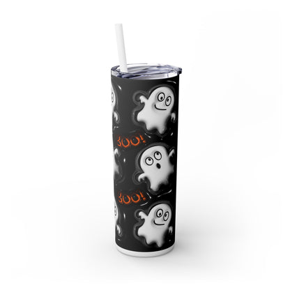 3D Inflated Halloween Bats - SleekSip Skinny 20oz Tumbler with Straw