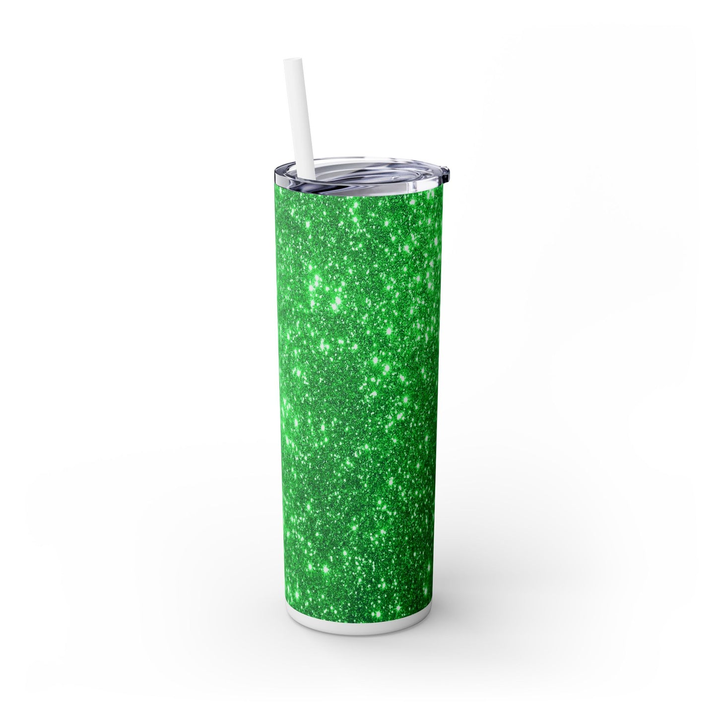 Green Sparkles - SleekSip Skinny 20oz Tumbler with Straw