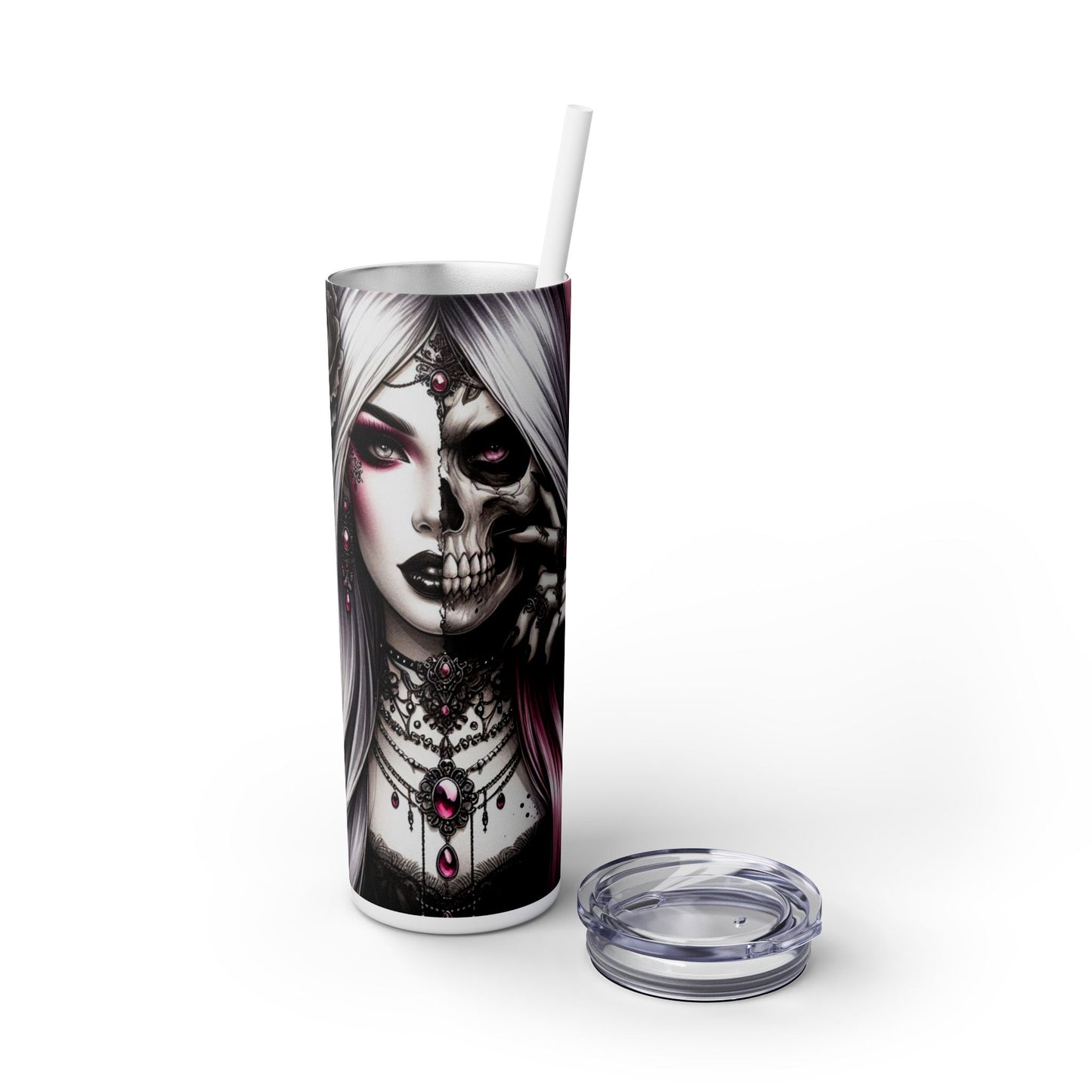 Halloween Gothic Girl - SleekSip Skinny 20oz Tumbler with Straw