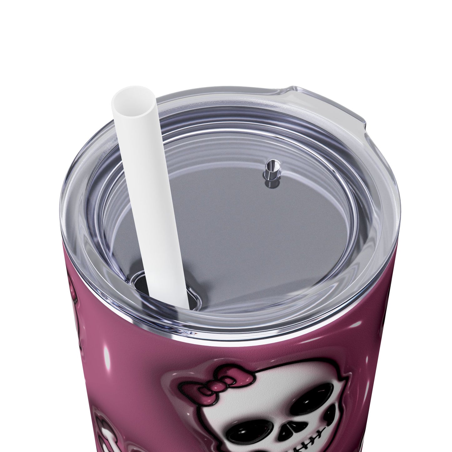 3D Inflated Skulls Halloween - SleekSip Skinny 20oz Tumbler with Straw