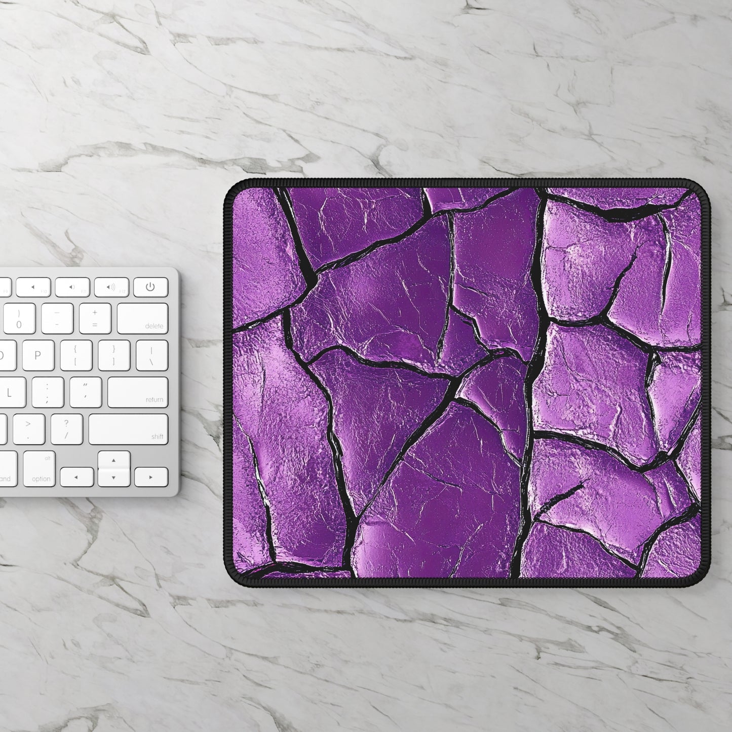 Cracked Purple Elegance Mouse Pad – Add a Pop of Vibrant Texture!