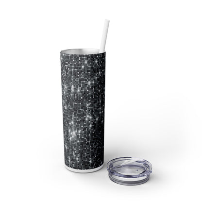 Gray Sparkles - SleekSip Skinny 20oz Tumbler with Straw